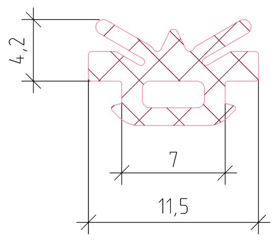 Уплотнитель внутренний ALUMARK 3мм EPDM 275м черный. Рис. 1