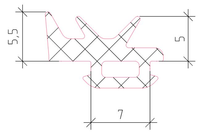 Уплотнитель заполнения наружный ALUMARK 4мм EPDM 250м черный. Рис. 1