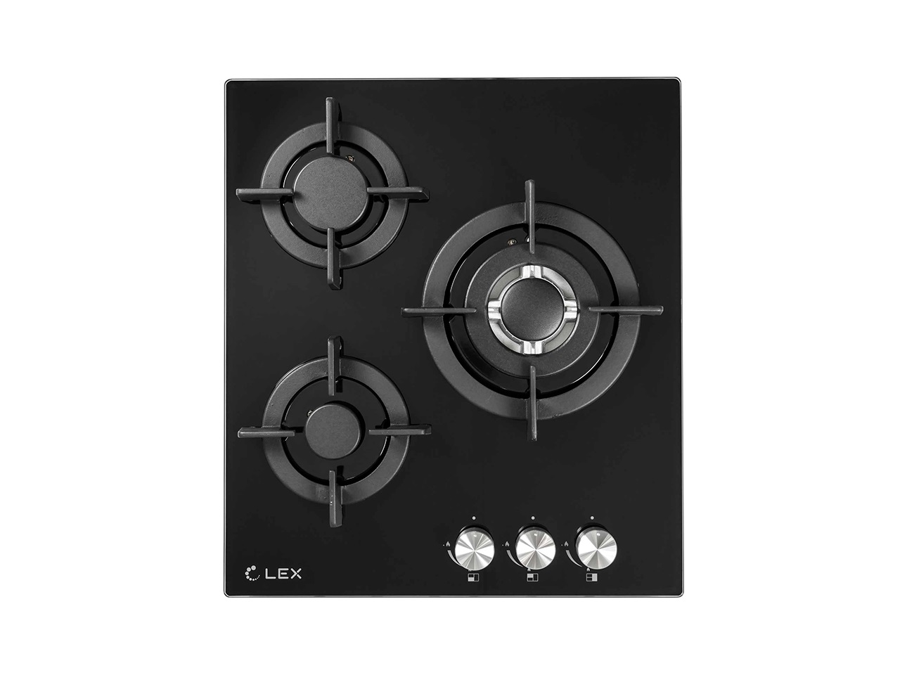 Варочная панель газовая GVG 430 BL, ширина 450 мм, черный. Рис. 1