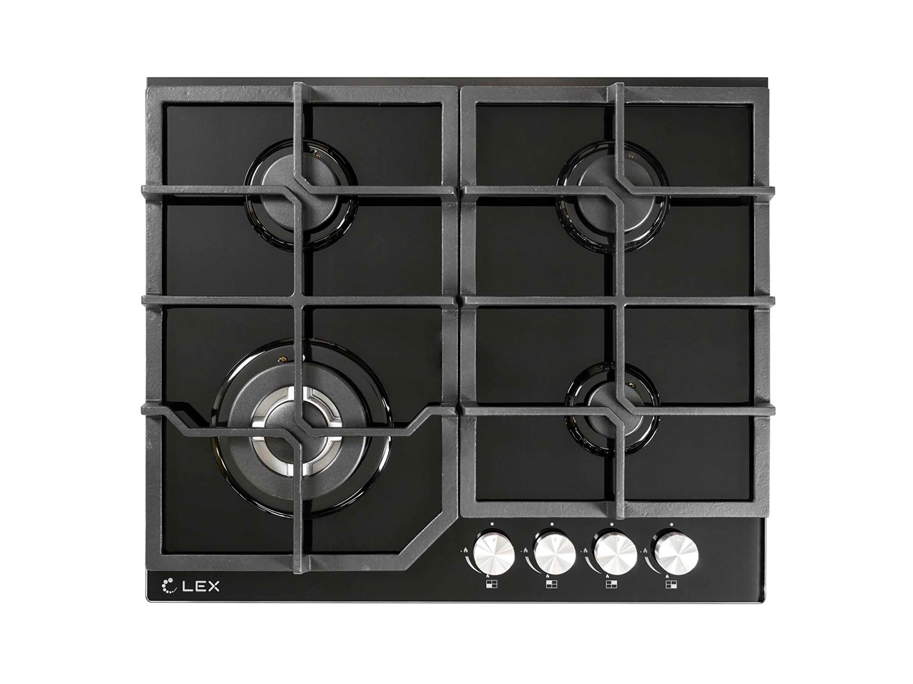 Варочная панель газовая GVG 640-1 BL, черный. Рис. 1 Варочная панель газовая GVG 640-1 BL, черный. Рис. 1