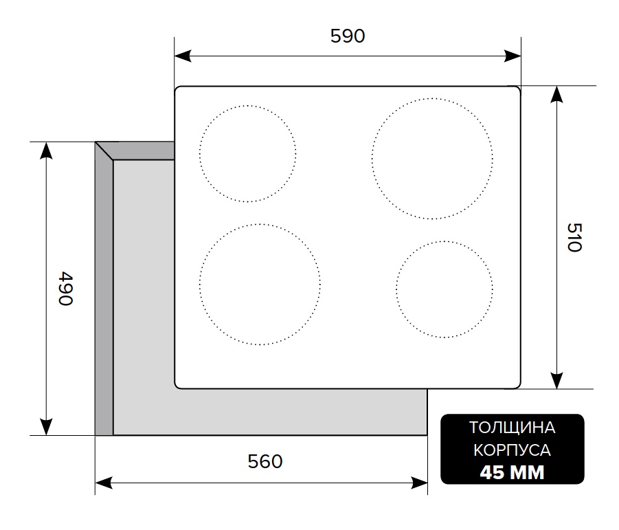 Варочная поверхность электрическая EVS 640 IX, нержавейка. Рис. 2