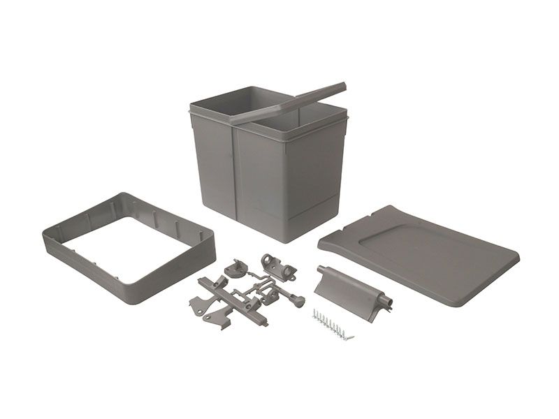 Ведро для мусора 15 литров с крышкой, H=295mm, пластик серый FIRMAX. Рис. 1