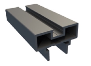 Верхний/нижний горизонтальный профиль для перегородок L-3000 мм, черный. Рис. 1