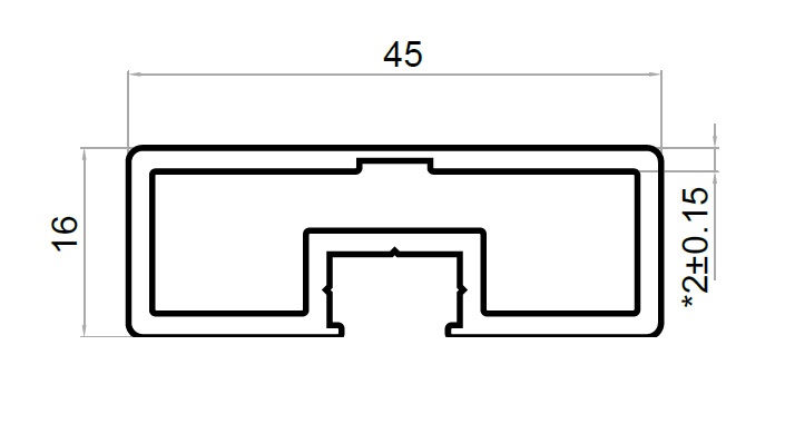 Вертикальный профиль для перегородок L-3000 мм, черный. Рис. 2 Вертикальный профиль для перегородок L-3000 мм, черный. Рис. 2