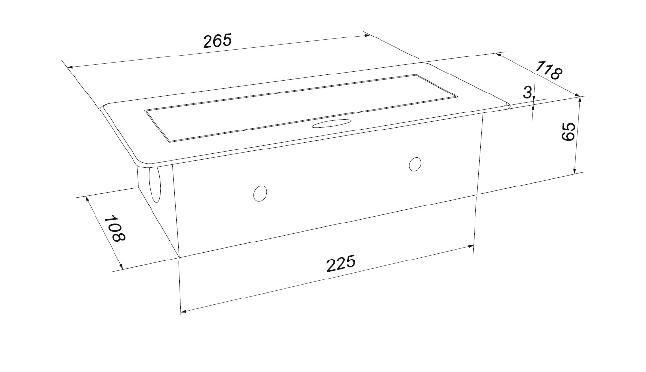 Выдвижной блок розеток 266х130х68мм, серебристый, 2 розетки EURO + 2USB, 250V, 2.7kW. Рис. 3