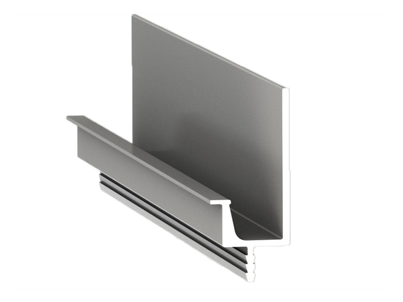 Высокая профиль-ручка под пропил, L=4000мм, отделка алюминий. Рис. 1 Высокая профиль-ручка под пропил, L=4000мм, отделка алюминий. Рис. 1