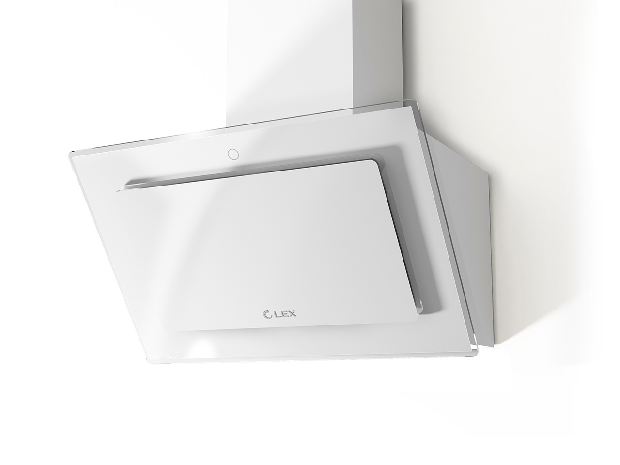 Вытяжка наклонная MIKA GS 600 WHITE, ширина 600 мм, белое стекло. Рис. 1