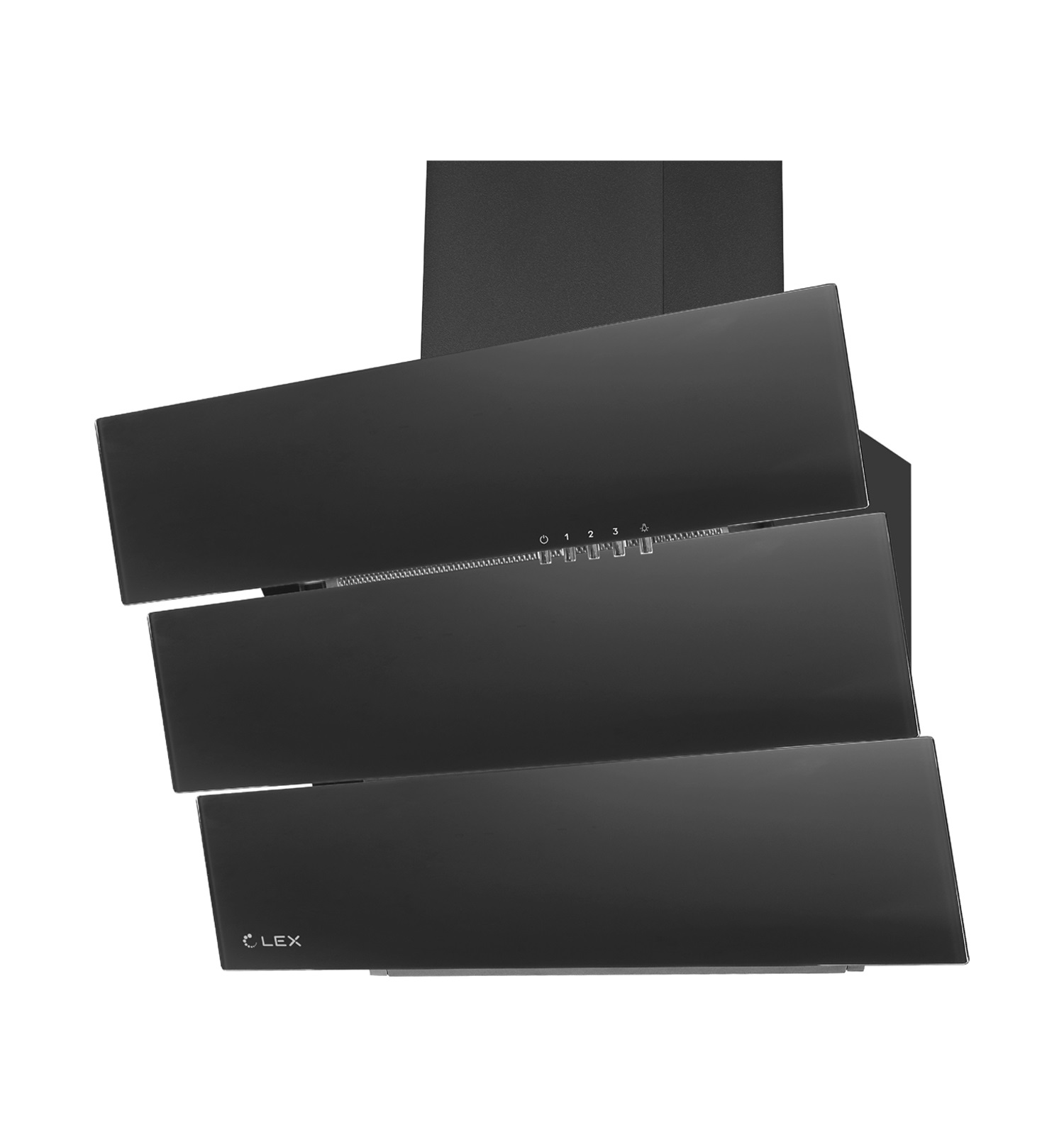 Вытяжка наклонная RIO G 600 BLACK, ширина 600 мм, черный. Рис. 1