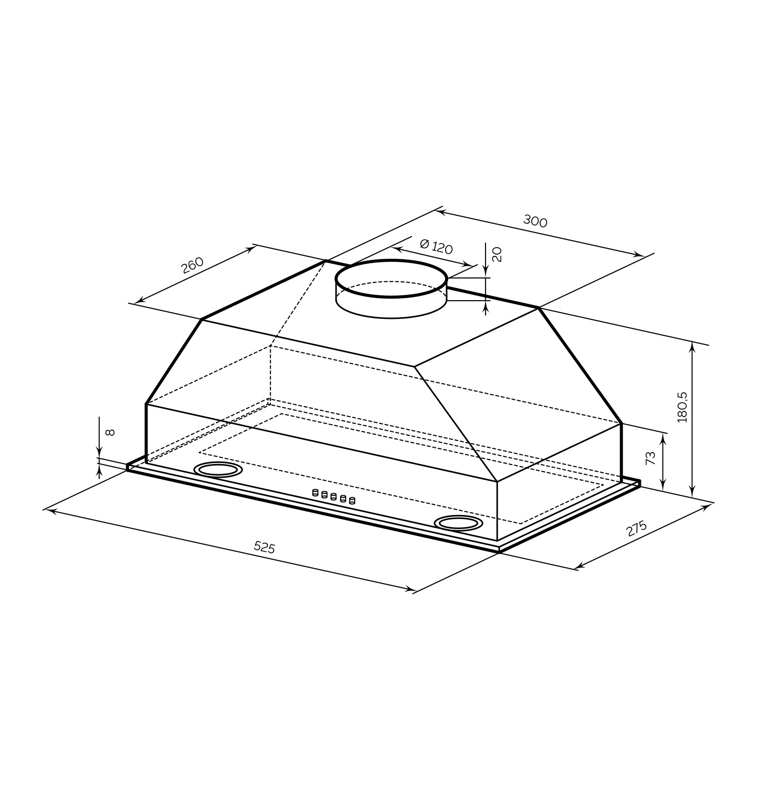 Вытяжка встраиваема GHOST G 600 BLACK. Рис. 2 Вытяжка встраиваема GHOST G 600 BLACK. Рис. 2