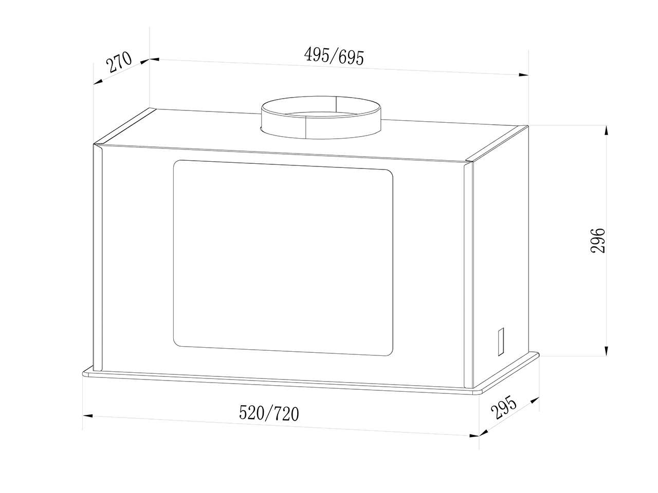 Вытяжка встраиваемая GS BLOC GS 600 BLACK, ширина 520 мм, черный. Рис. 3