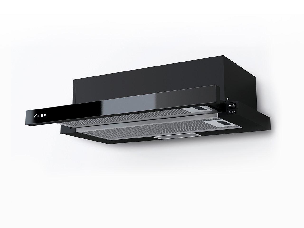 Вытяжка встраиваемая HUBBLE G 2M 600 BLACK, ширина 600 мм, черное стекло. Рис. 1 Вытяжка встраиваемая HUBBLE G 2M 600 BLACK, ширина 600 мм, черное стекло. Рис. 1