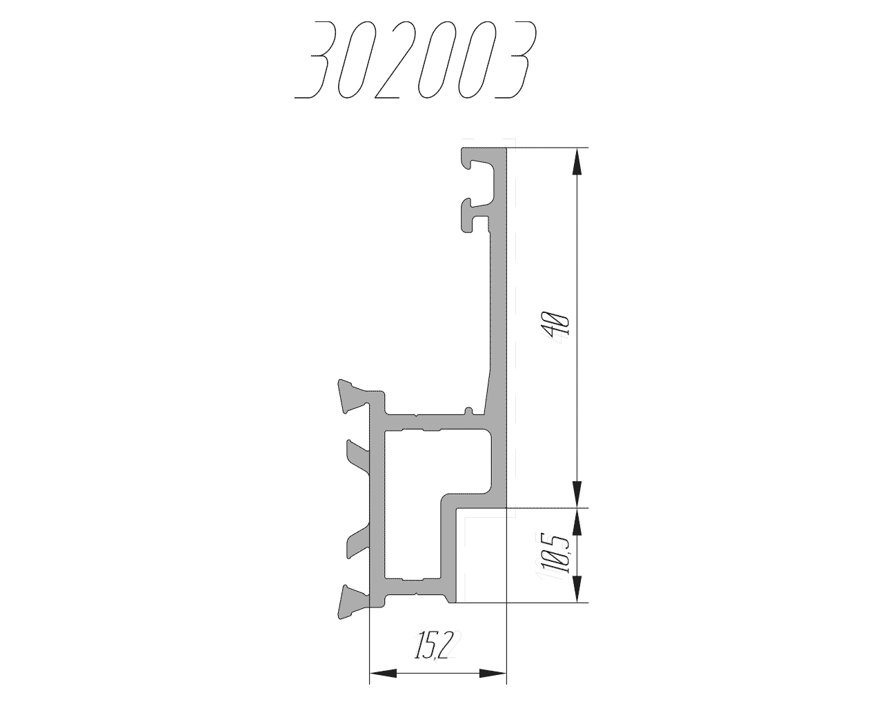 Внешняя чаша профиля 270203 6м неокрашенный. Рис. 1 Внешняя чаша профиля 270203 6м неокрашенный. Рис. 1
