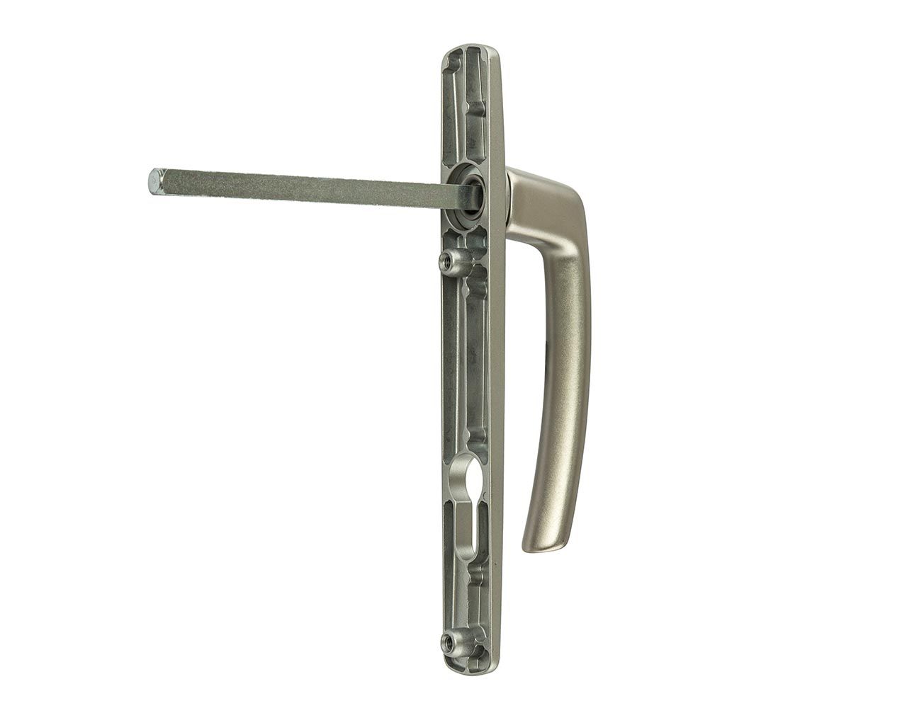 Внешняя часть нажимного гарнитура Harmony ручка высокая винт ниже ручки на 21мм уп.кол. 10 PZ E=92 Толщ. проф. до 90 Цвет: титан. Рис. 2 Внешняя часть нажимного гарнитура Harmony ручка высокая винт ниже ручки на 21мм уп.кол. 10 PZ E=92 Толщ. проф. до 90 Цвет: титан. Рис. 2