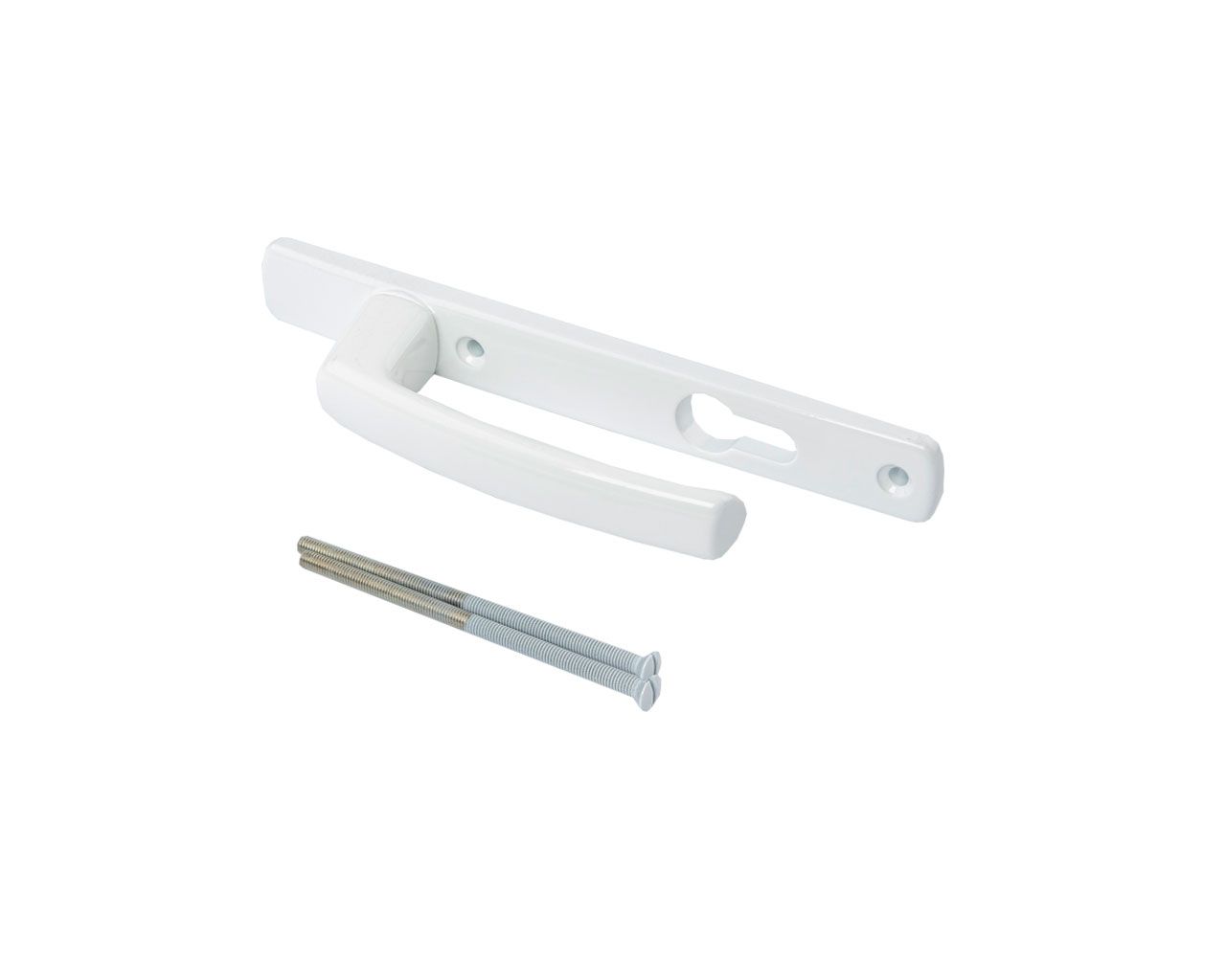 Внутренняя часть нажимного гарнитура Harmony ручка высокая винт ниже ручки на 21 мм Е=92 мм, толщ. проф до 90 мм цвет: белый RAL9016. Рис. 2