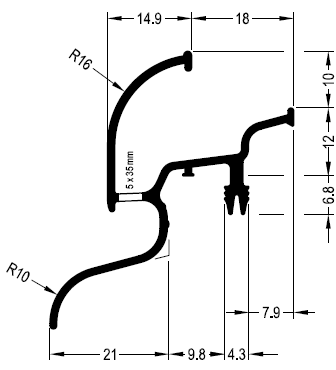 Профиль водоотводный АЛЮСТАРТ, алюминий, неокрашенный. Рис. 3