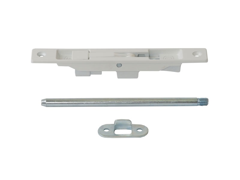 Комплект: шпингалет ELEMENTIS дверной врезной, ответная планка, саморезы, белый. Рис. 3