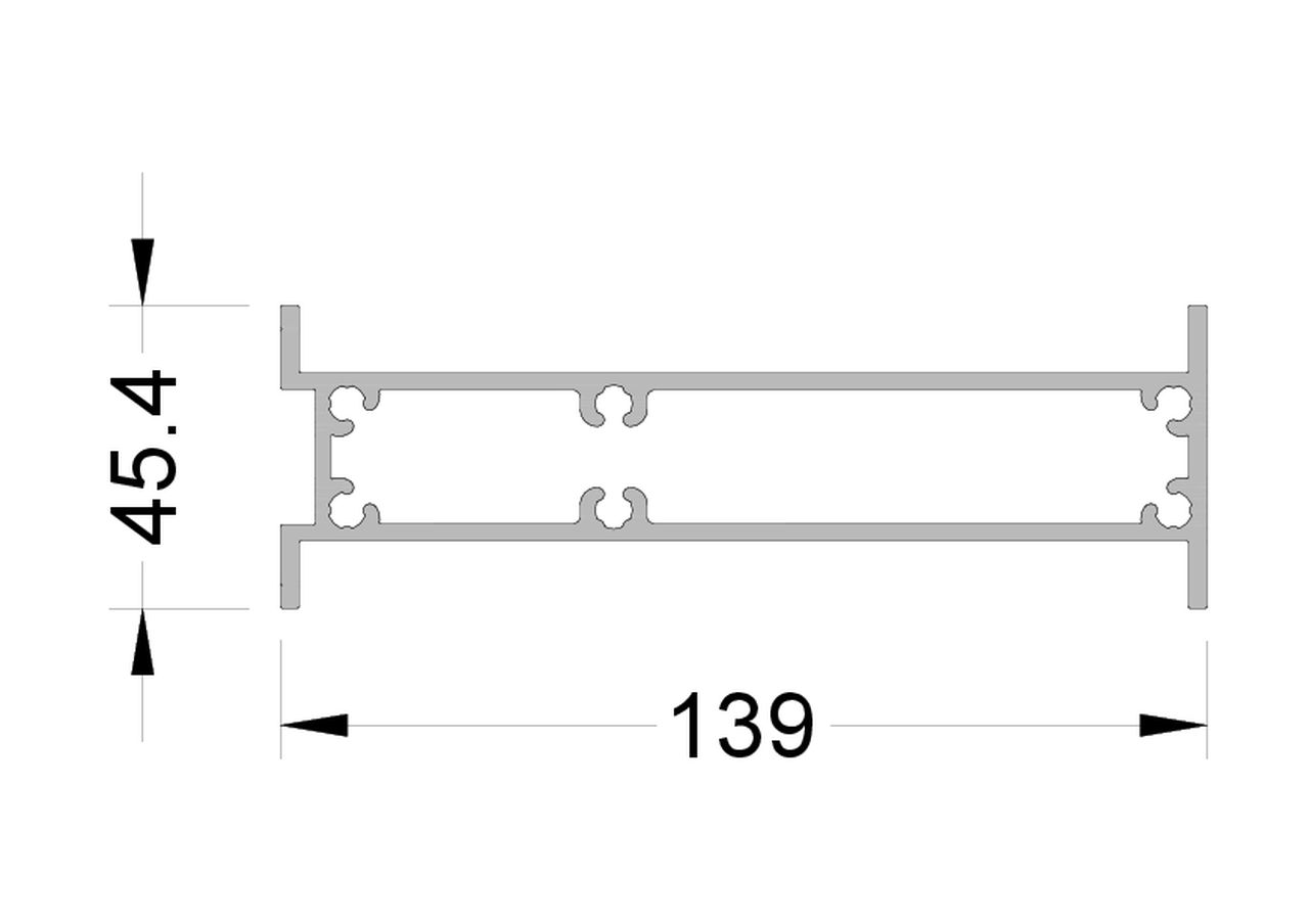 Вставной профиль 45,4x140 мм ALUMARK 6.8м неокрашенный