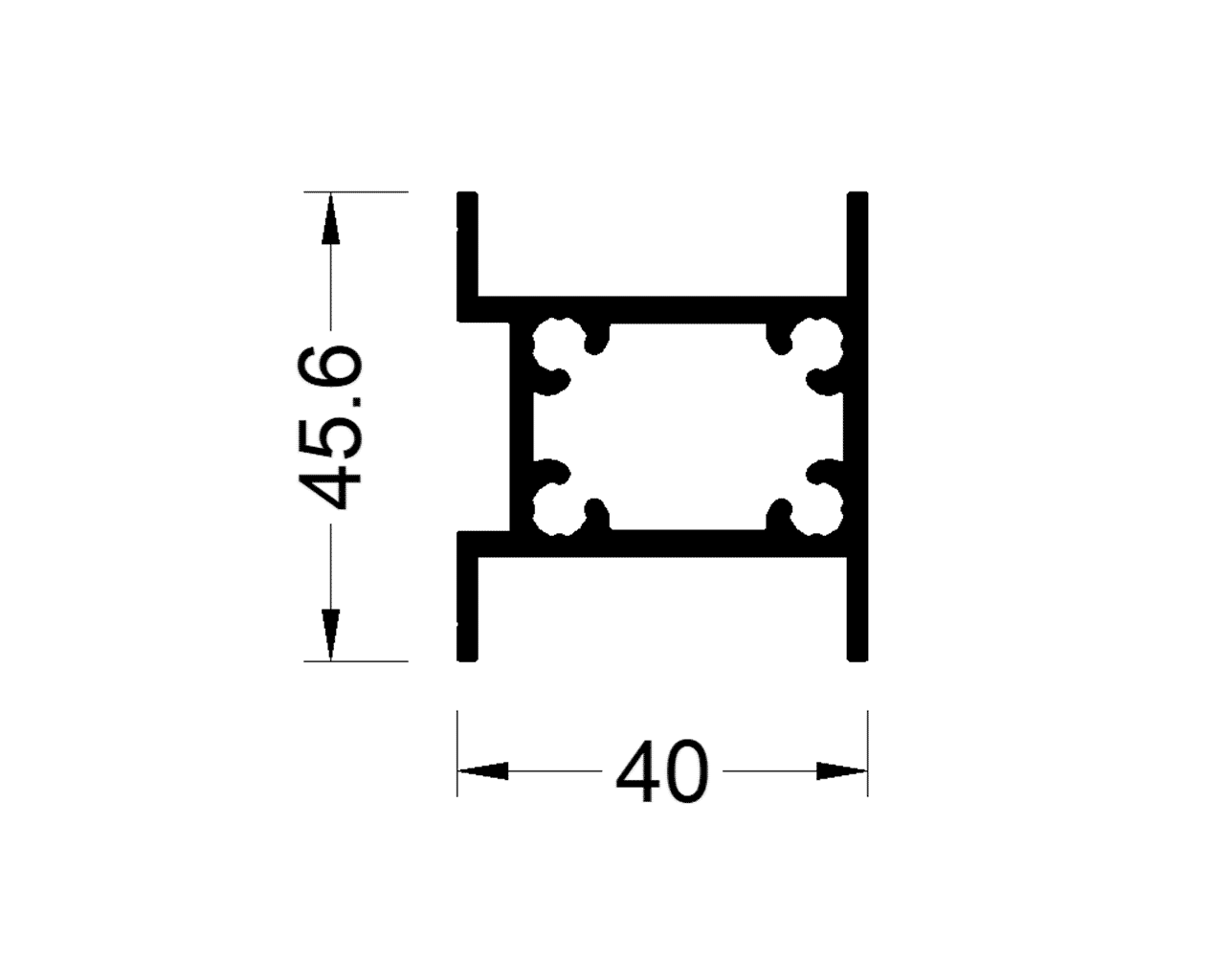 Вставной профиль 45х40 мм 3м неокрашенный. Рис. 2