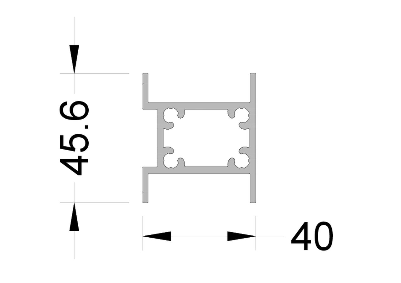 Вставной профиль 45х40 мм 6.8 м неокрашенный. Рис. 1 Вставной профиль 45х40 мм 6.8 м неокрашенный. Рис. 1