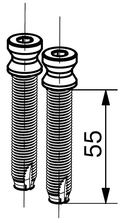 Анкеры ввертные для односторонней ручки на профили с терморазрывом, 2шт, 55 мм, 104.0000.55.00. Рис. 1