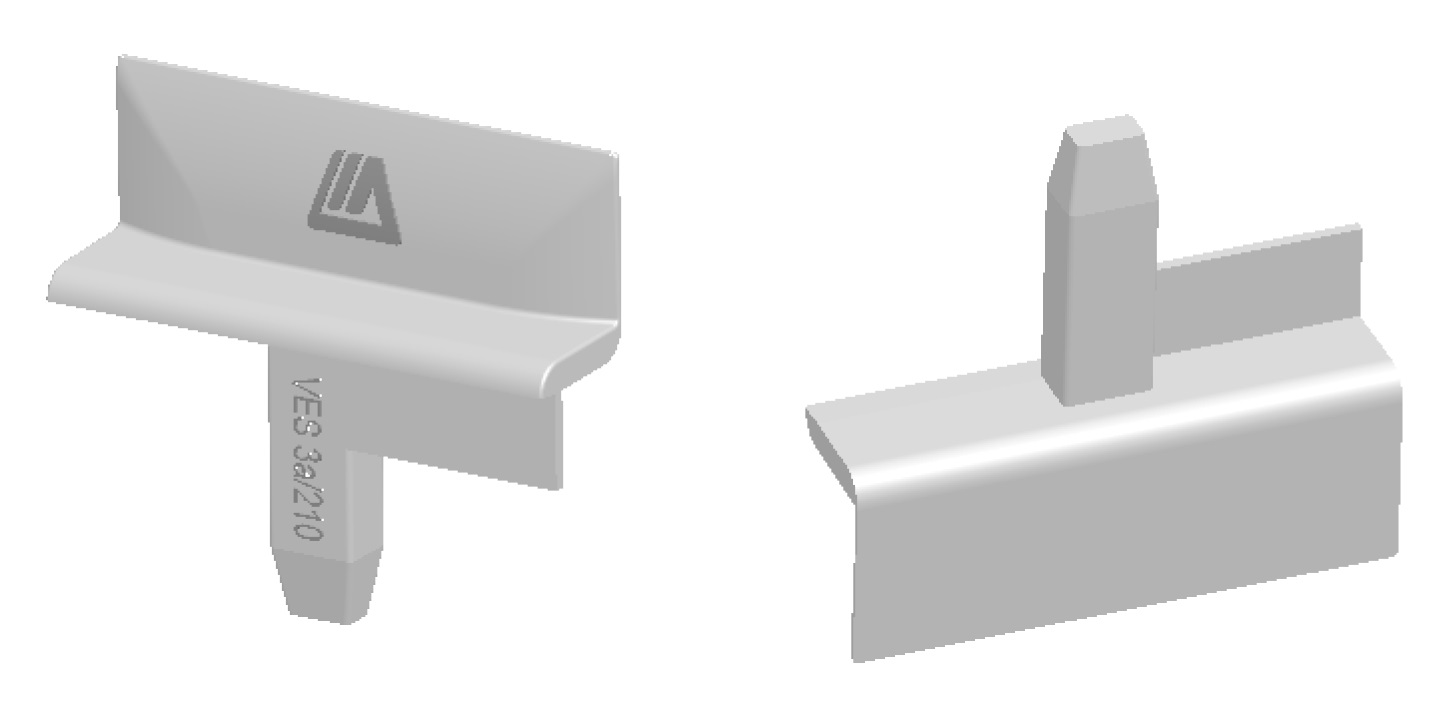 Заглушка концевая на штульповую створку, ширина паза 3 мм, пластик, белый. Рис. 3 Заглушка концевая на штульповую створку, ширина паза 3 мм, пластик, белый. Рис. 3