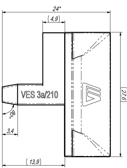 Заглушка концевая на штульповую створку, ширина паза 3 мм, пластик, черный. Рис. 2 Заглушка концевая на штульповую створку, ширина паза 3 мм, пластик, черный. Рис. 2