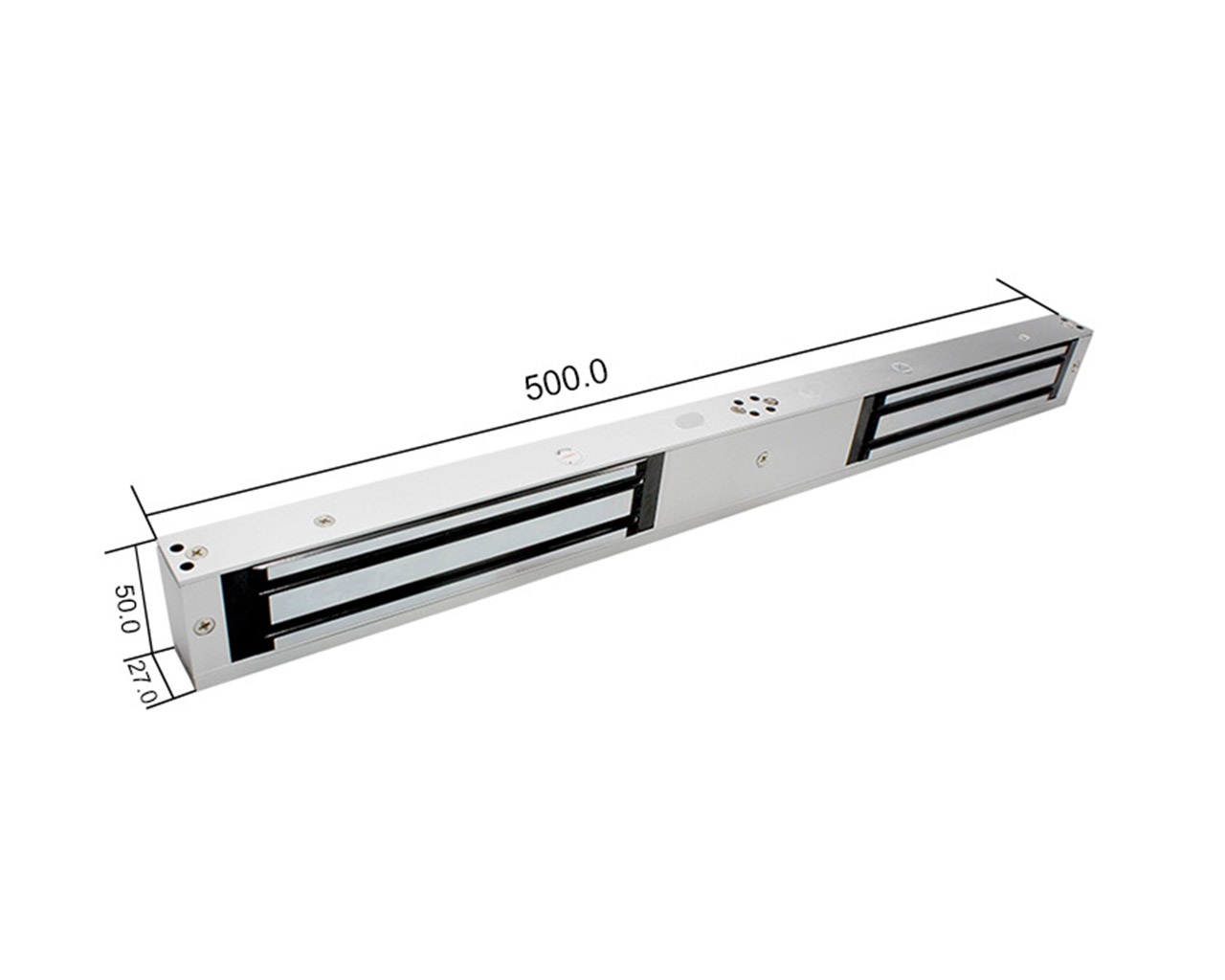 Замок электромагнитный сдвоенный с удерживающей силой 300 кг каждый (2668 N), накладного монтажа, EMC 600-2 ALH (2х270кг), 8010928. Рис. 2