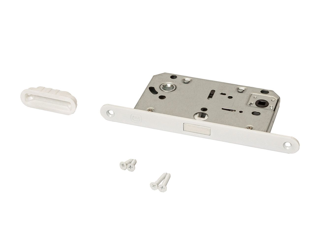 Замок магнитный ELEMENTIS с ответной планкой, 50x96x18, для сантехнических узлов , универсальный, белый. Рис. 1