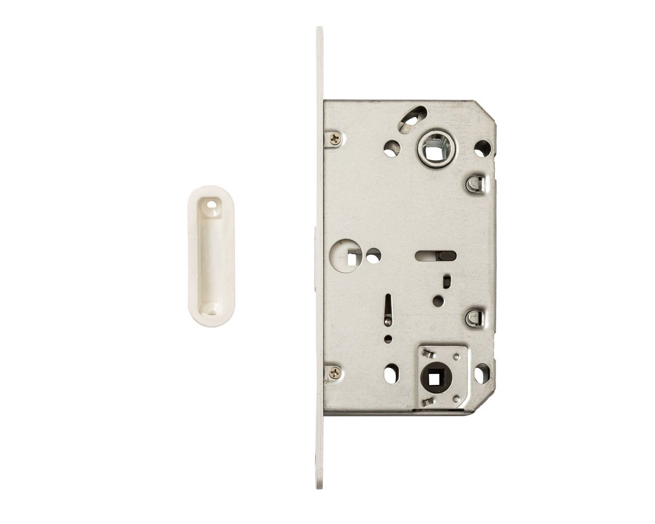 Замок магнитный ELEMENTIS с ответной планкой, 50x96x18, для сантехнических узлов , универсальный, белый. Рис. 3 Замок магнитный ELEMENTIS с ответной планкой, 50x96x18, для сантехнических узлов , универсальный, белый. Рис. 3