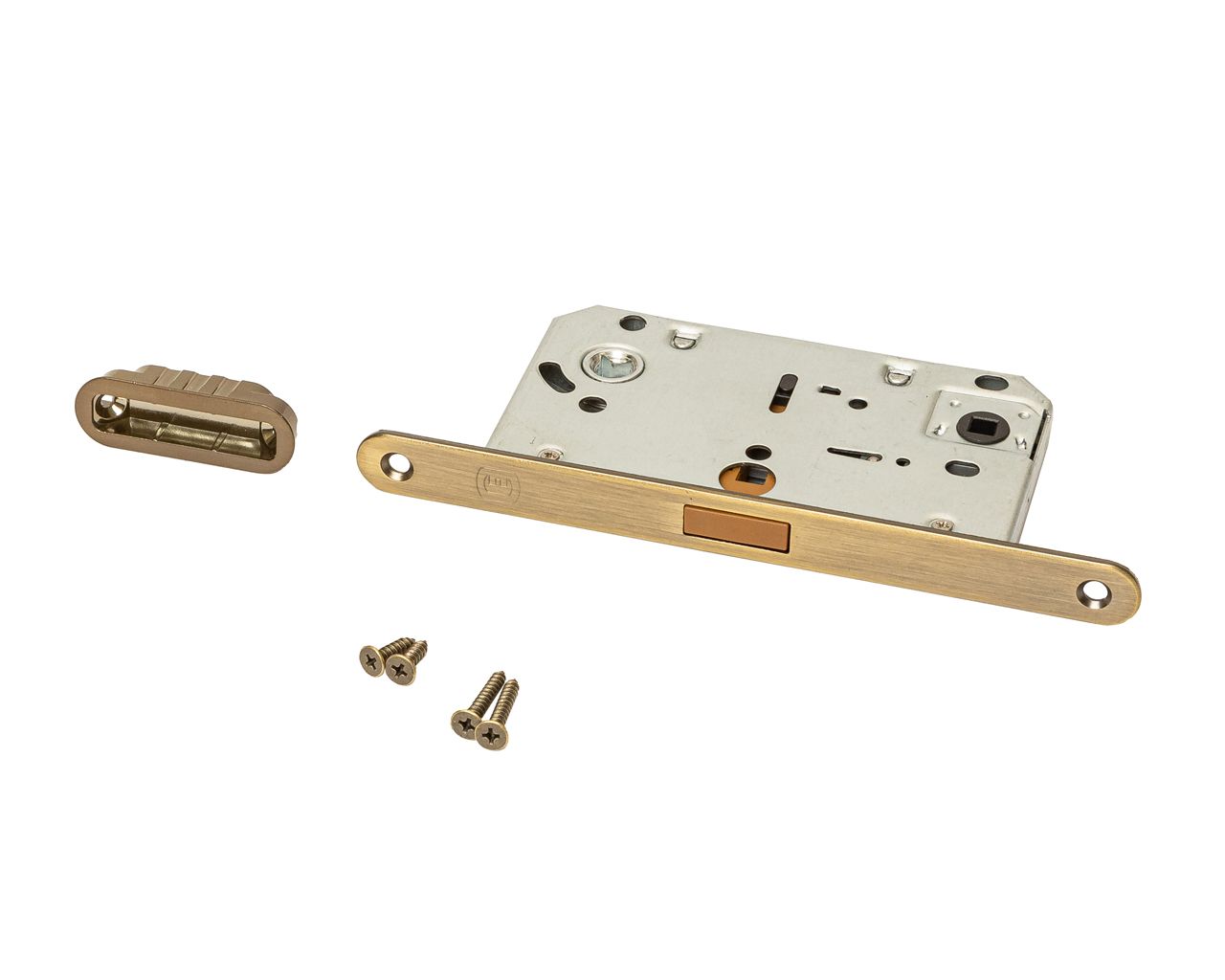 Замок магнитный ELEMENTIS с ответной планкой, 50x96x18, для сантехнических узлов , универсальный,  бронза матовая. Рис. 1