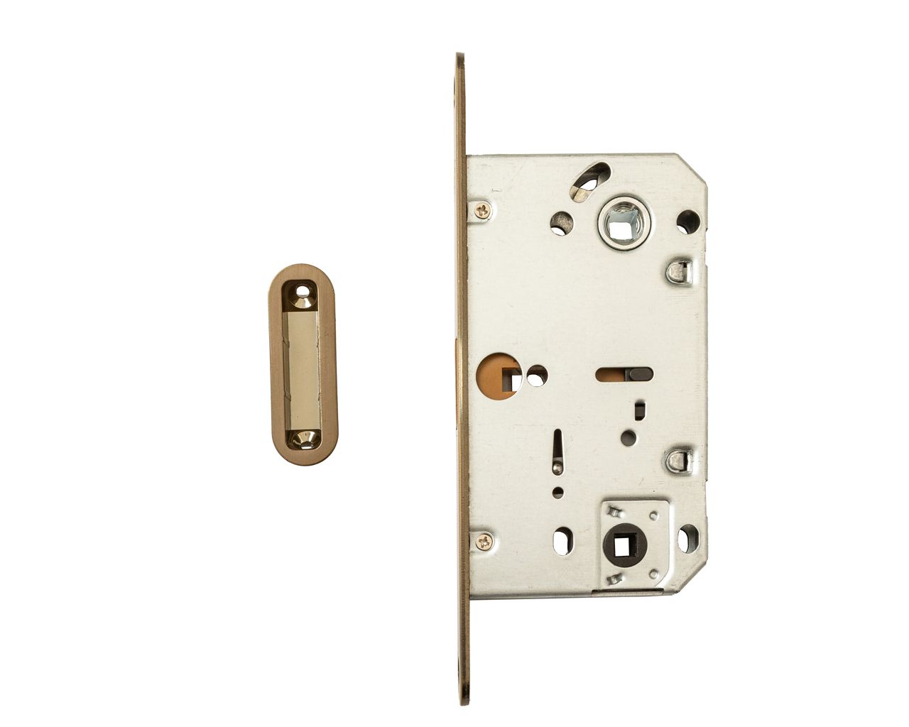 Замок магнитный ELEMENTIS с ответной планкой, 50x96x18, для сантехнических узлов , универсальный,  бронза матовая. Рис. 3