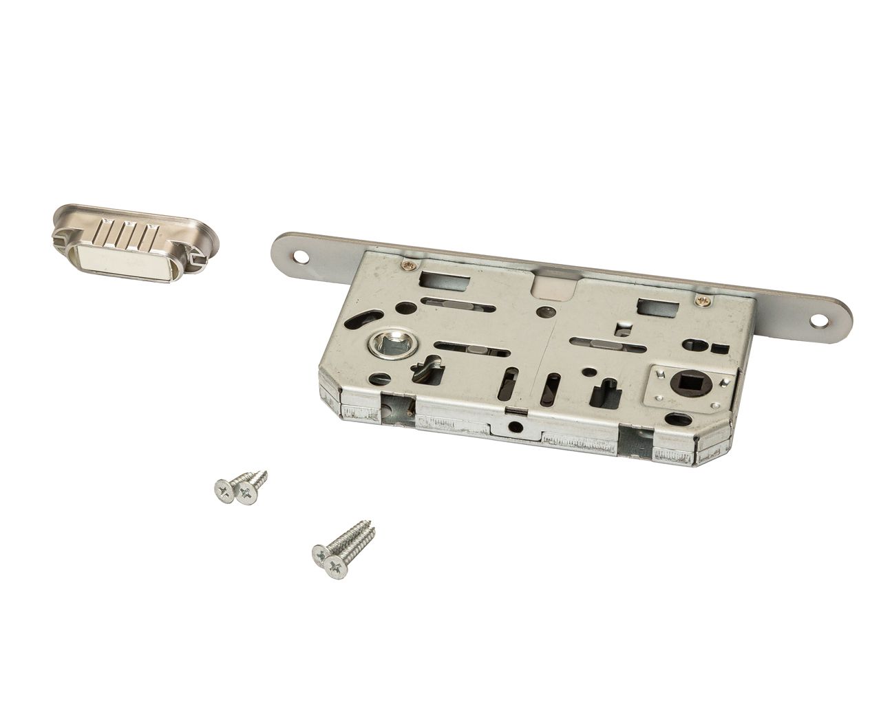 Замок магнитный ELEMENTIS с ответной планкой, 50x96x18, для сантехнических узлов , универсальный, хром матовый. Рис. 2 Замок магнитный ELEMENTIS с ответной планкой, 50x96x18, для сантехнических узлов , универсальный, хром матовый. Рис. 2