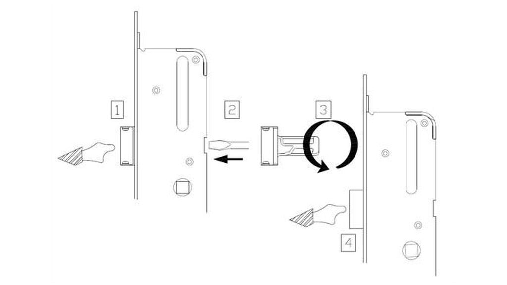 Замок многозап., ригель с фал. защ., привод от ручки, 4 стандарт. цапфы, с функц. удл., Elementis, 16/25/85/1950-2200. Рис. 3 Замок многозап., ригель с фал. защ., привод от ручки, 4 стандарт. цапфы, с функц. удл., Elementis, 16/25/85/1950-2200. Рис. 3