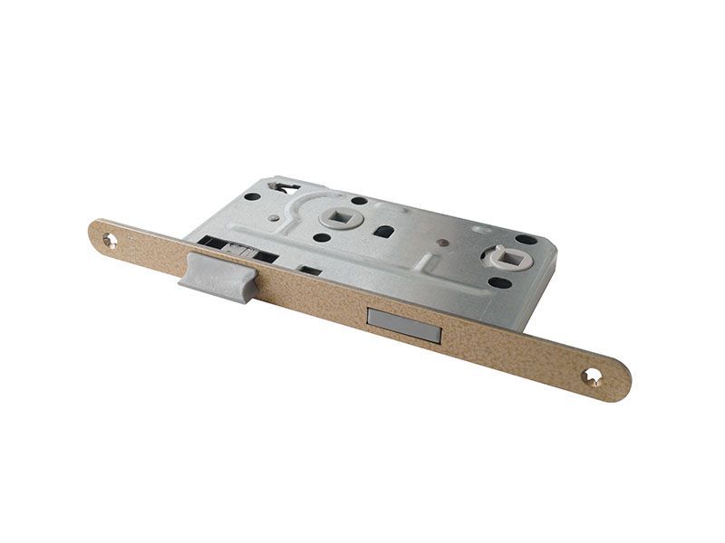 3100590 Замок с ригелем и фалевой защелкой, дорнмасс 55 мм, межосевое расстояние 78 мм, ширина штульпа 18 мм, для сантехнических узлов , левый, бронза. Рис. 1 3100590 Замок с ригелем и фалевой защелкой, дорнмасс 55 мм, межосевое расстояние 78 мм, ширина штульпа 18 мм, для сантехнических узлов , левый, бронза. Рис. 1