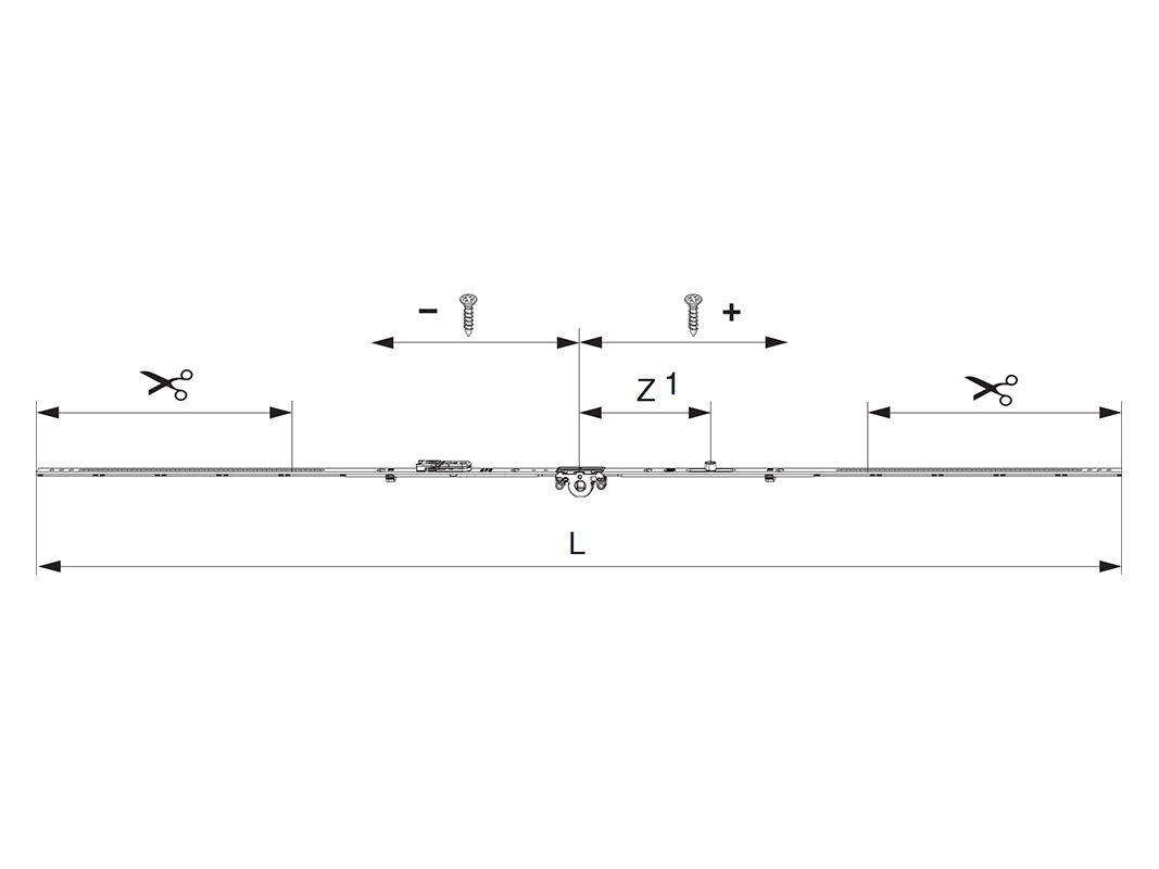 Запор основной поворотно-откидной переменный ECO 901-1300 мм, 1 VZ. Рис. 2