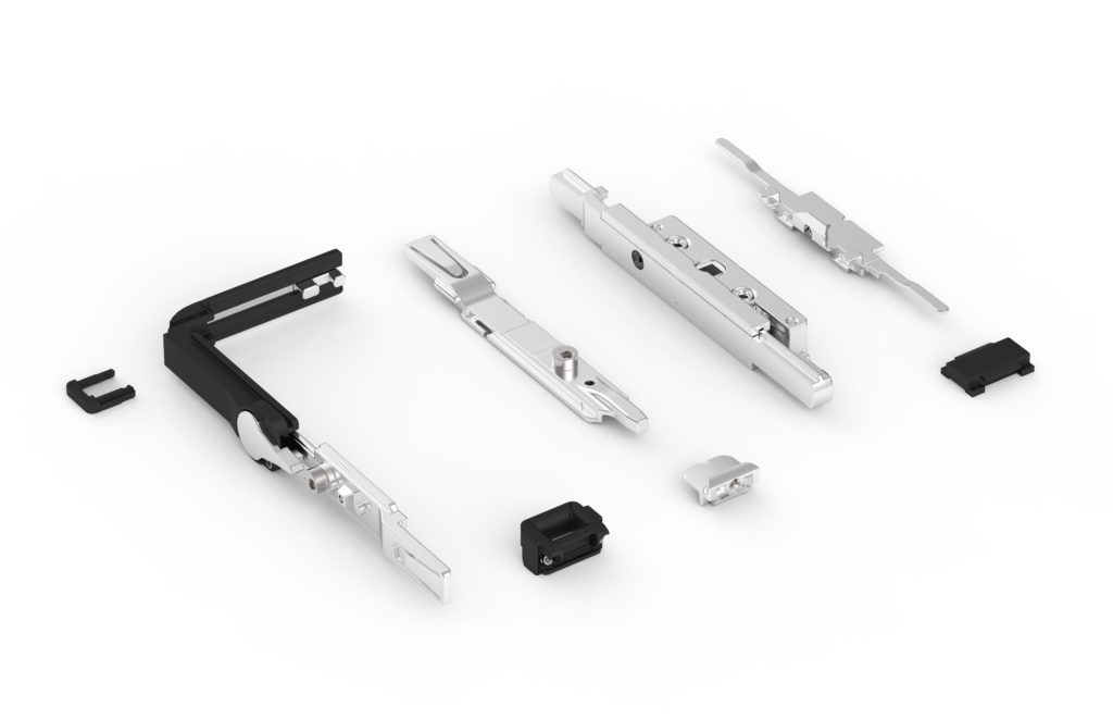 Запорные части + приемный комплект под ручку с квадратных штифтом для поворотно-откидного окна. Рис. 2 Запорные части + приемный комплект под ручку с квадратных штифтом для поворотно-откидного окна. Рис. 2