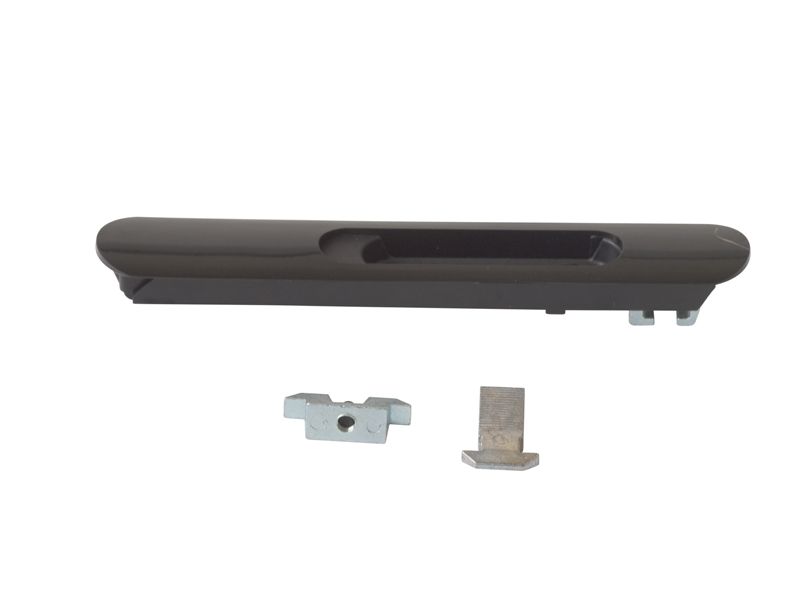 Защёлка балконная ELEMENTIS со скрытым монтажом 3 части RAL9005 черный с черным ползунком. Рис. 3 Защёлка балконная ELEMENTIS со скрытым монтажом 3 части RAL9005 черный с черным ползунком. Рис. 3