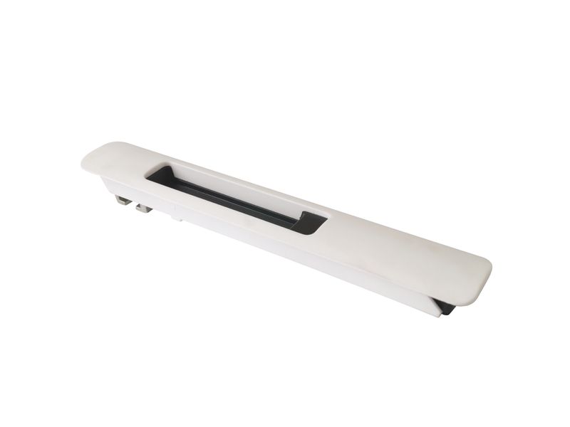 Защелка балконная PROVEDAL со скрытым монтажом 3 части крючек и ответная плланка белая матовая с черным ползунком(Ответная планка 8 мм)