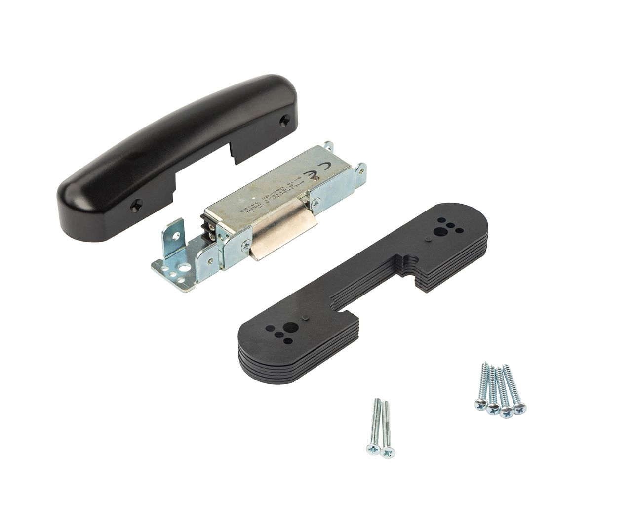 Защелка электромеханическая НЗ для накладной антипаники, с механической разблокировкой, 8-14V ac/dc, черная. Рис. 2