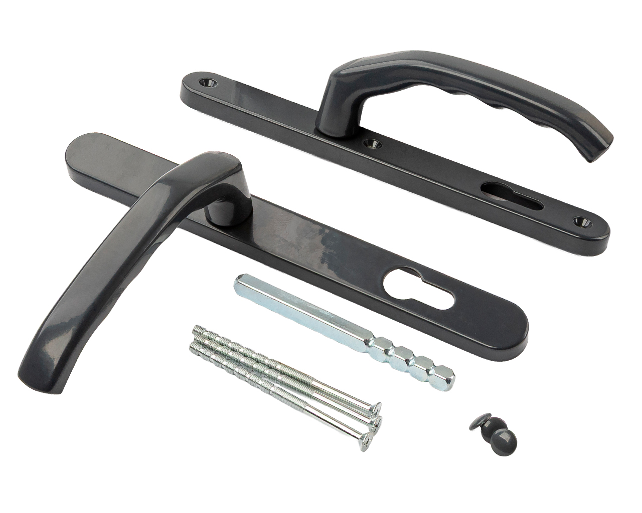 Гарнитур нажимной подпружиненный Персей 28/92 антрацит RAL7016. Рис. 1