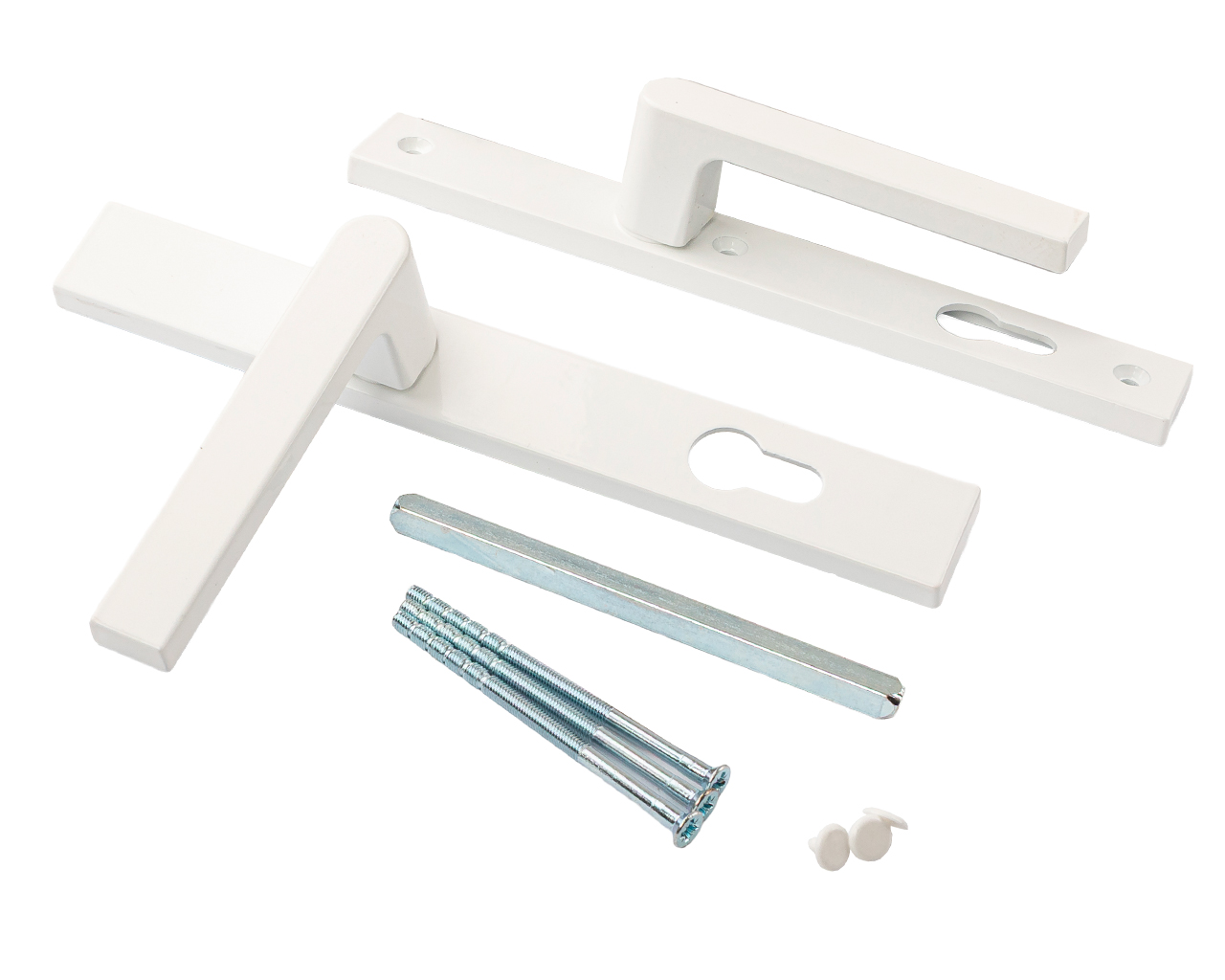 Гарнитур нажимной подпружиненный 32/92 (3 винта), белый RAL9016. Рис. 1