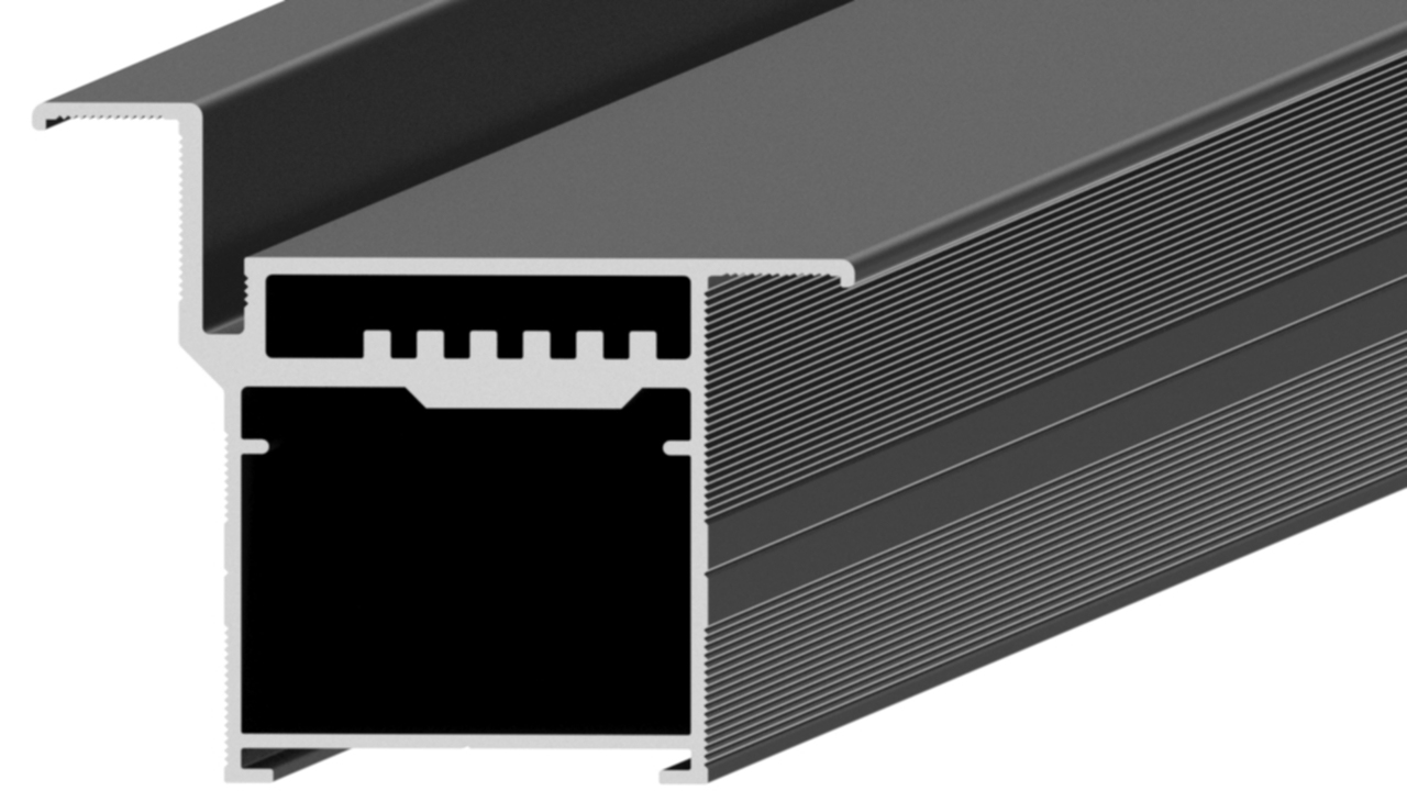 Профиль дверной коробки, алюминий, L=6100 мм, анодированный черный