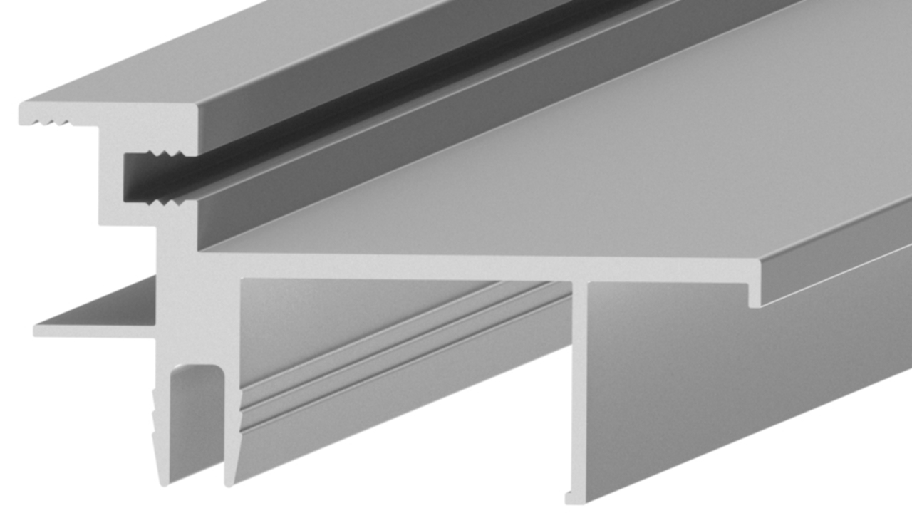Профиль дверной коробки К.60, алюминий, L=5300 мм, анодированный, цвет серебро