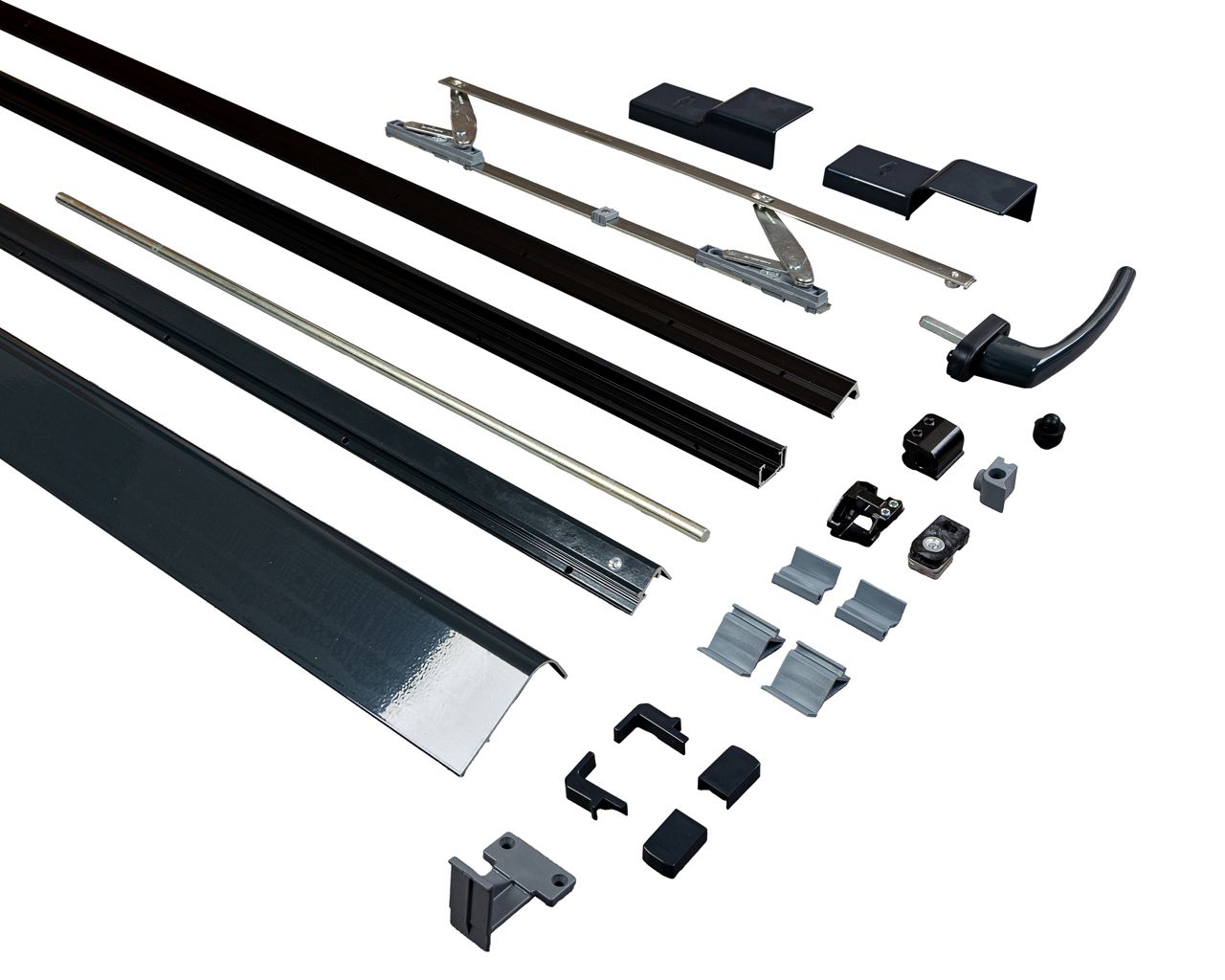 Комплект направляющих+ручка PTS-160 кг, 2000мм, черный - ШСФ 600-900