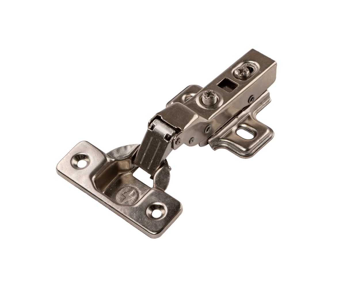 Петля смежная Clip-On с доводчиком, 84 гр, с монтажной планкой H=2 мм в сборе, под саморез, 45 мм, 35 мм чашка. Рис. 1