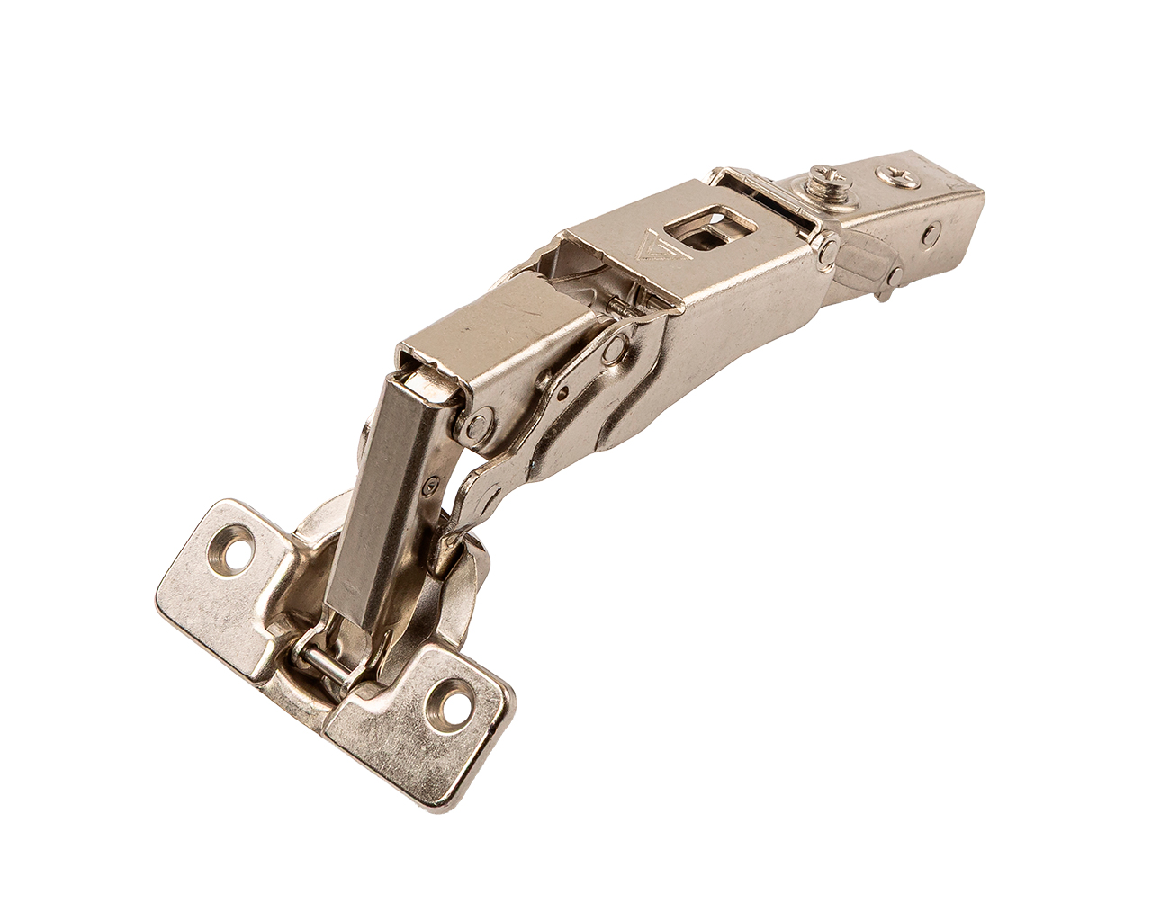 Петля для накладных дверей Alphalux Clip-On, Soft-Close, угол открывания 155°, 48 мм, чашка 35 мм, никель. Рис. 1