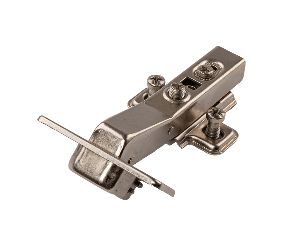 Петля угловая +45 Clip-On с доводчиком, 87 гр, с монтажной планкой H=2 мм в сборе, с предустановленными евровинтами , 45 мм, 35 мм чашка. Рис. 3