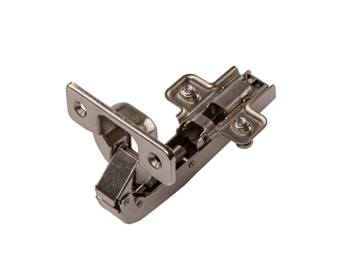 Петля угловая +90 Clip-On с доводчиком, 87 гр, с монтажной планкой H=2 мм в сборе, с предустановленными евровинтами, 45 мм, 35 мм чашка. Рис. 2