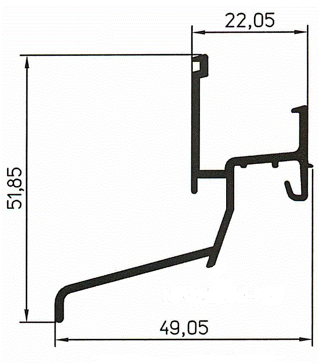 Профиль водоотводный (N22/34F), алюминий, неокрашенный. Рис. 2 Профиль водоотводный (N22/34F), алюминий, неокрашенный. Рис. 2