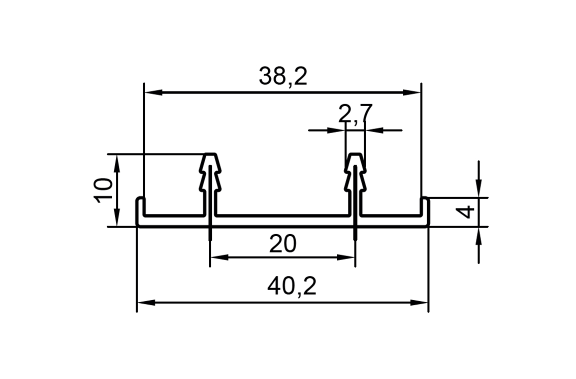 Профиль кромка 402 дверного полотна, алюминий, L=6100 мм, черный